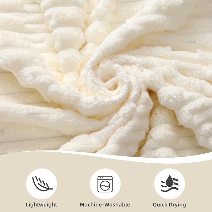 40x80 Inches Oversized Bath Sheets Extra Large Bath Towels Set of 2 for Adults Super Soft Quick Dry Light Weight Lint Free Absorbent Stripe Hanging Loop Microfiber Shower Towels (Cream, 2pcs)