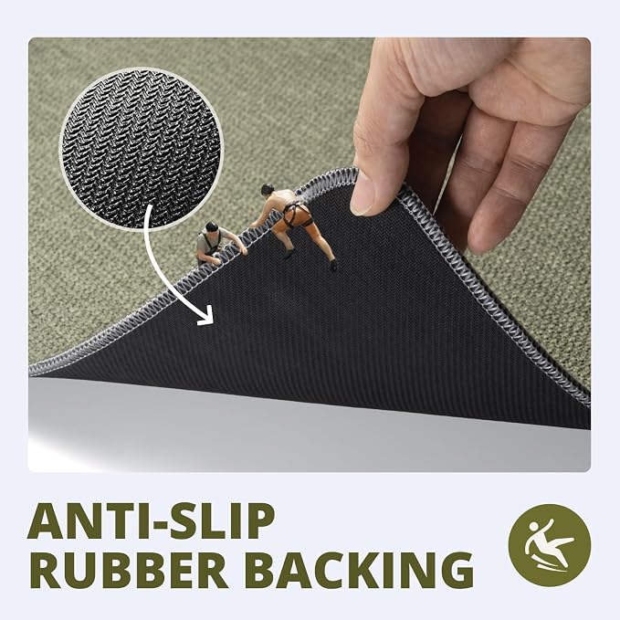 Bathroom Rugs Sets 2 Piece, Thin Bath Mat & U-Shaped Contour Toilet Rug Absorbent Quick Dry, Machine Washable, Non Slip Low Pile Bath Mats for Bathroom/Tub/Sink/Shower (27"x17" +24"x20" U, Sage Green)