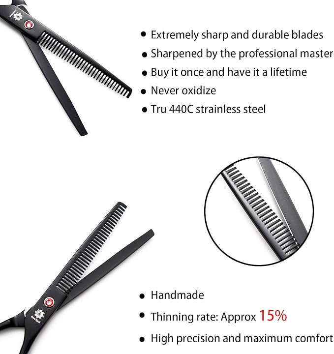 Dream Reach Dog Grooming Scissors - 7.0 Inch Professional Pet Cat Dog Grooming Shears Thinning Blending