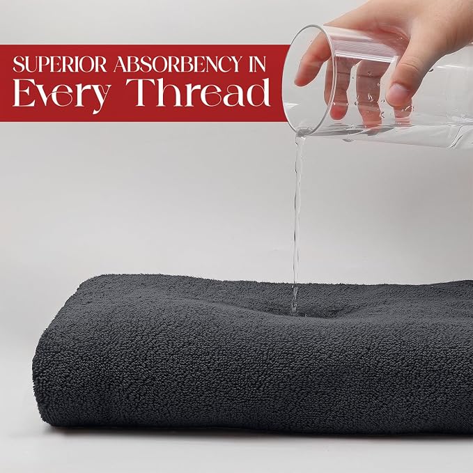 RIVERSIDE Pack of 1 Jumbo Bath Sheet 40 x 80 Inches 100% Cotton Oversized Bath Towel for bathroom, Extra Large & Lightweight, Soft & Absorbent, Quick Dry, Perfect to Wrap Yourself in - (Charcoal Gray)