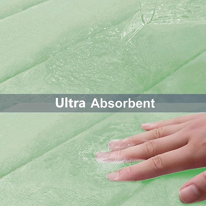 Buganda Memory Foam Bath Mat, 30" x 20", Ultra Soft Bathroom Rugs, Water Absorbent and Machine Washable Bath Rug for Bathroom, Shower, and Tub, Sage Green