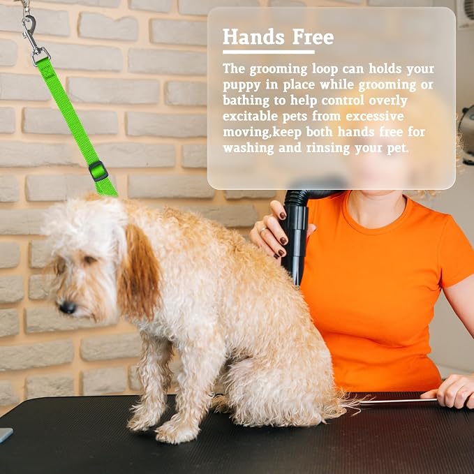 Pet Dog Grooming Loops,2 Pack Adjustable Nylon Restraint Noose Loop,Pet Grooming Arm Accessories Fixed Dog Bathing Safety Tether Straps for Pet Grooming Table Bathtub (Style 1)