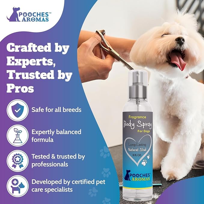 Natural Dog Cologne – Premium Deodorizing & Refreshing Grooming Spray for Dogs and Puppies – Long-Lasting Scent to Revitalize Coat & Skin – 8 fl oz (Pack of 6)