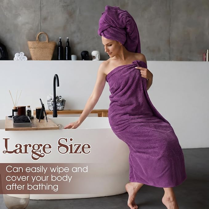 Newwiee 4 Pcs Oversized Bath Towels 40'' x 80'' Extra Large Bathroom Sheet Towels for Adults Quick Dry Soft Absorbent Fluffy Microfiber Shower Sheet for Fall Decor Spa Beach Hotel(Dark Colors)