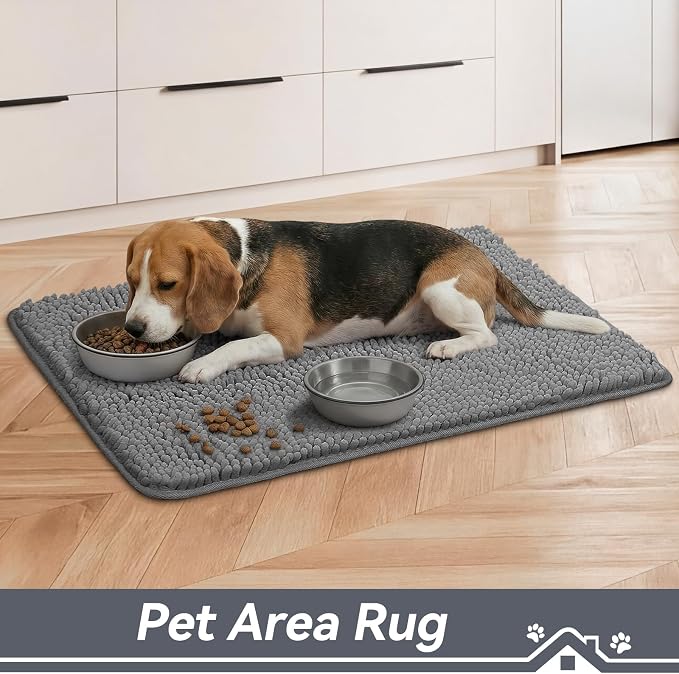 Bcoimo Super Absorbent Dog Door Mat, 36"*24" Anti Slip Mat for Muddy Paws, Pet Rugs for Dirty Paws Washable that Absorbs Moisture and Dirt, for Dog Cage and Pet Resting Carpet