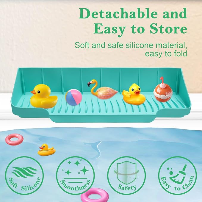 2p Splash Guard for Bathtub, Splash Pad Made from Silicone Foldable Tub Splash Guard Suitable for Various Scenarios Such As Kitchen Sinks and Bathroom