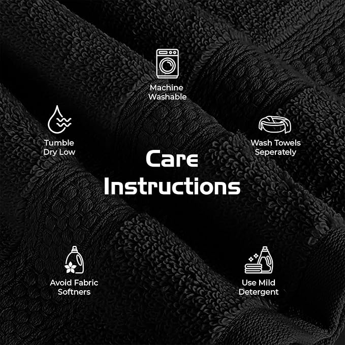 RIVERSIDE 12-Pack Premium 100% Cotton Black Face Towels for Bathroom [12x12] – Reusable Luxury Face Wash Cloths for Showering – 550 GSM Super Soft & Absorbent Washcloths for Body, Spa & Gym
