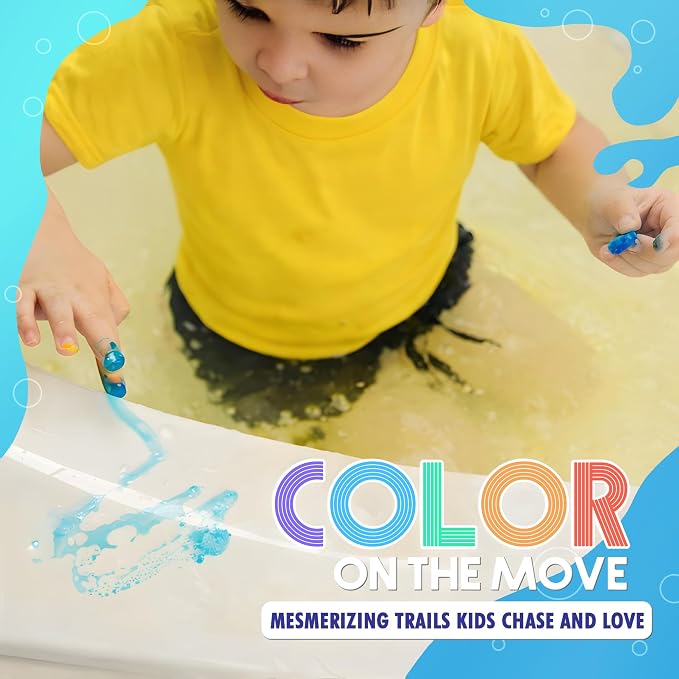 SplashEZ STEM Bath Color Tablets for Kids 150 Count - Fizzy Bath Bombs for Kids and Bath Toys for Toddlers, Non Toxic, Fragrance Free, No Tub Staining, Easy Clean, Toys for Kids