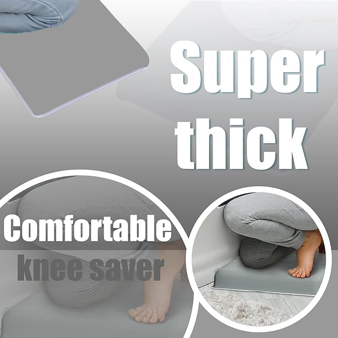 Supa Ant Bath Kneeler – 8 Suction Cups & 1.5" Thick Padding. Award Winning Baby Bath Kneeler and Elbow Rest Pad Set with 5 Bath Toy Organizer Pockets. Non Slip Fast Drying Baby Bath Essentials Grey