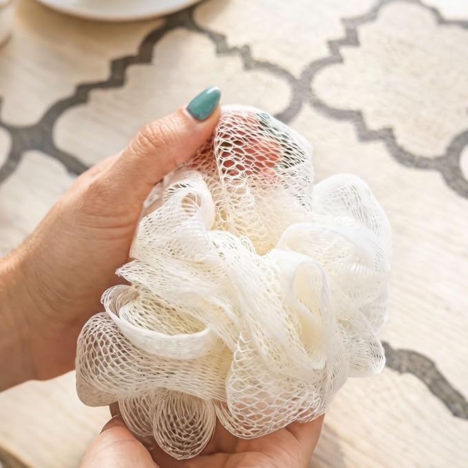 20 Pack Mini Loofah Sponge for Shower, Travel Size Bath Sponges Mesh Shower Puff Bath Pouf with Hanging Loop, Body Scrubber for Kids Women Men, 5 Colors