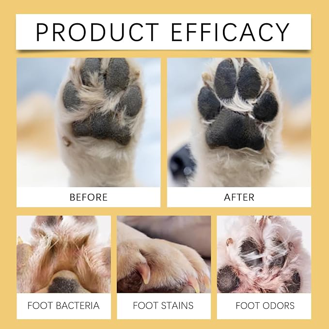 MCstars Clean Paws | No-Rinse Dog Paw Cleaner & Cat Foot Washer | pH Balanced Gentle Foaming Cleanser with Silicone Brush | Safe for Licking, Moisturizes & Soothes, 100ml (3.4 fl oz)