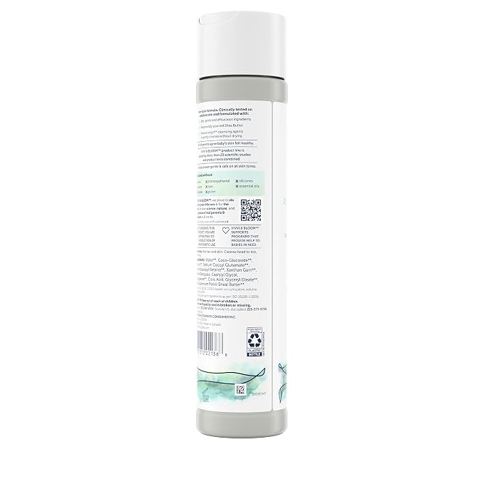 Vivvi & Bloom Gentle 2-in-1 Baby Wash & Shampoo Cleansing Gel, Leaves Sensitive Skin Feeling Healthy & Moisturized, Fragrance-Free, Formulated Without sulfates, paraben, & Dyes, 10 fl. Oz