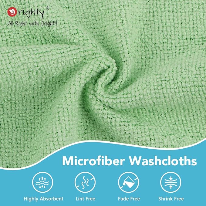 Orighty Washcloths, 5 Pack Microfiber Face Towels, Highly Absorbent and Soft Feel Wash Cloths & Hand Towels for Bathroom, Hotel, Spa, and Gym, 11.5x11.5 Inch, Multicolor