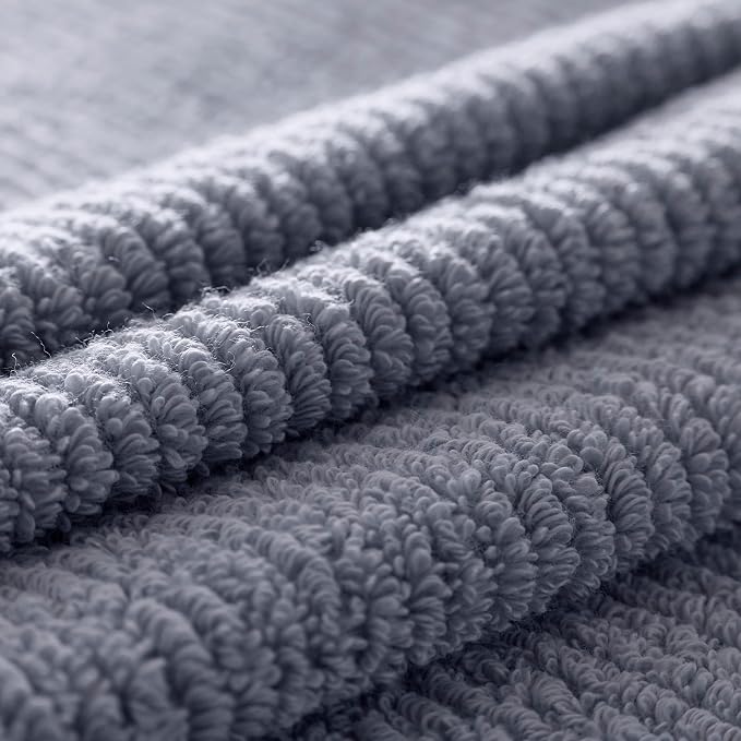 BOLL & BRANCH Turkish Ribbed Bath Towel - Mineral - 100% Organic Turkish Cotton - Soft Absorbent Quick Dry Luxury Spa Bath Towel with Ribbed Texture - Durable Sustainable Comfort