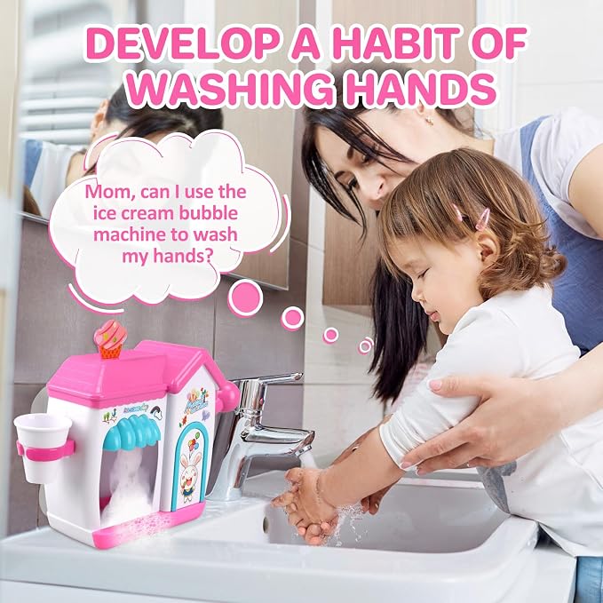 Gretex Toddler Bath Toys for 3 4 5 6 7 8 Years Old Girls, Bubble Ice Cream Maker Bath Toy, Shower Toys, Toddler Bath Toys Age 2-4, Bathtub Bubble Machine, Toy for 3 4 5 6 7 8 Years Old Boys Girls
