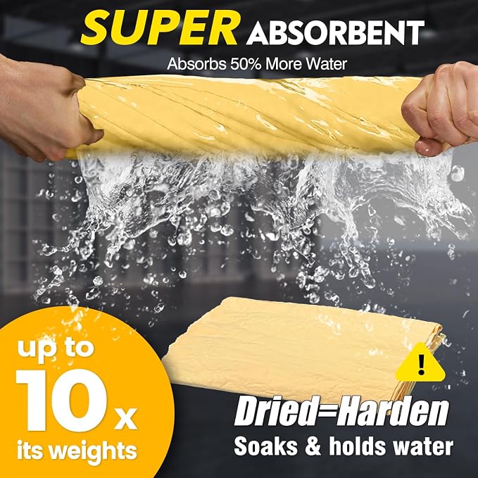 ARTIPOLY Premium Shammy Cloth for Car Drying 2pk (26”x17”)-Super Absorbent Chamois Towel for Car-Reusable Shammy Towel for Car, Bathroom,Pets, Dust Remove, No Spots/Streak/Scratch