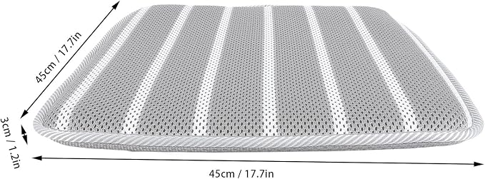 Shower Seat Cushion, Bathtub Cushion for Transfer Benches, Soft 4D Mesh Fabric Breathable Shower Chair Pad Gray White Striped for Shower Benches Sitting