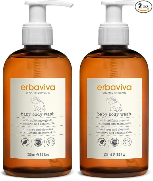 erbaviva Baby Body Wash 8 fl Oz (Pack of 2)