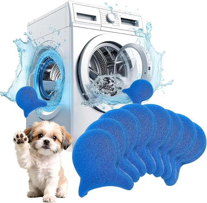 8 Pcs Pet Hair Remover for Laundry,Reusable Dog & Cat Hair Catcher Tool,Effectively Removes Fur,Lint and Dander from Clothing and Bedding,Safe for Washing Machines and Dryers