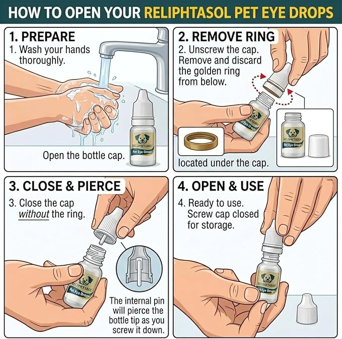 Pet Eye Drops – Vet-Formulated Dog Eye Infection Inflamation Treatment, Allergy Relief, Dry Eyes & Red Eye, Tear Stain Remover for Dogs, Cats, Cattle, Sheep, Horses – 5 mL 0.17 fl oz (1 Bottle)