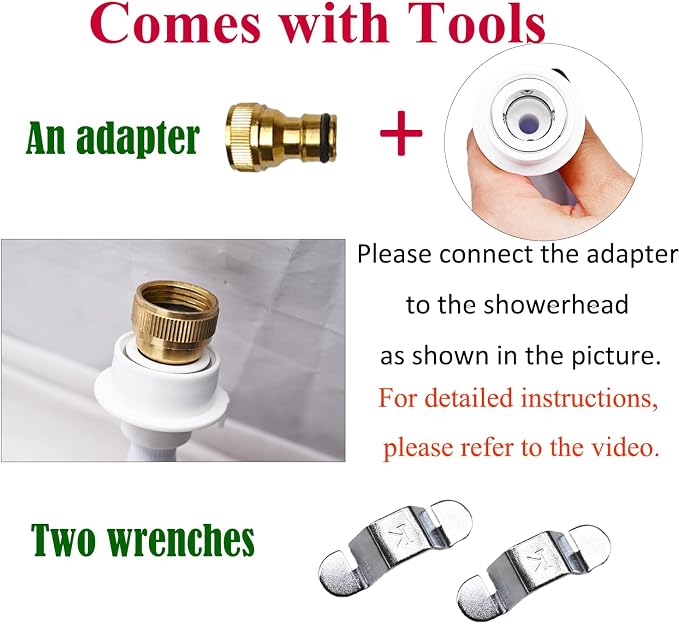 2m/6.56ft Sink Spray Hose,Portable Sink Hose Sprayer With Adapter and Wrench, Shampoo Sprayer Handheld Hose Spray Hose for Bathing,Pets,Washing Hair,Rinsing Vegetables