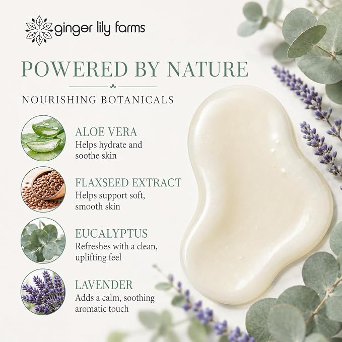 Ginger Lily Farms Botanicals Nourishing Body Wash, 100% Vegan & Cruelty-Free, Eucalyptus Tranquility, 16.9 Fl Oz