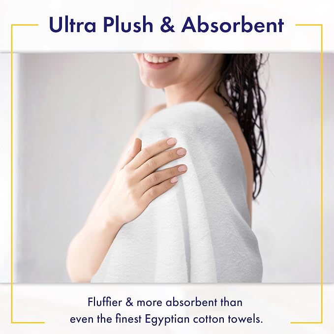 Alusa Home 100% Organic Luxury Bath Sheets - GOTS Certified - Extra Large 35x70 Inches (Pack of 2) Zero-Twist, Long-Staple Cotton Bath Sheet Set (White)