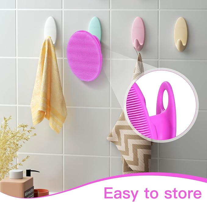 INNERNEED Silicone Body Cleansing Brush Exfoliating Scrubber, Purple | Gentle Massage, Deep Clean, Hygienic Shower Scrub Brush Soft Bristles for All Skin Types, Easy to Hold