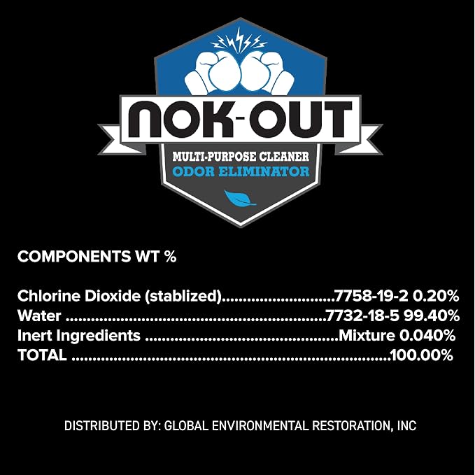 NOK OUT Odor Remover, Pet Deodorizer and Cleaning Spray, Made in the USA, 32 Fluid Ounce Spray, 4-Pack