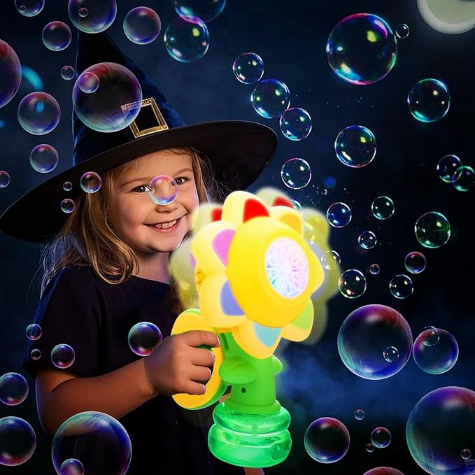 Vodolo 2PCS Seven Color Flower Bubble Machine