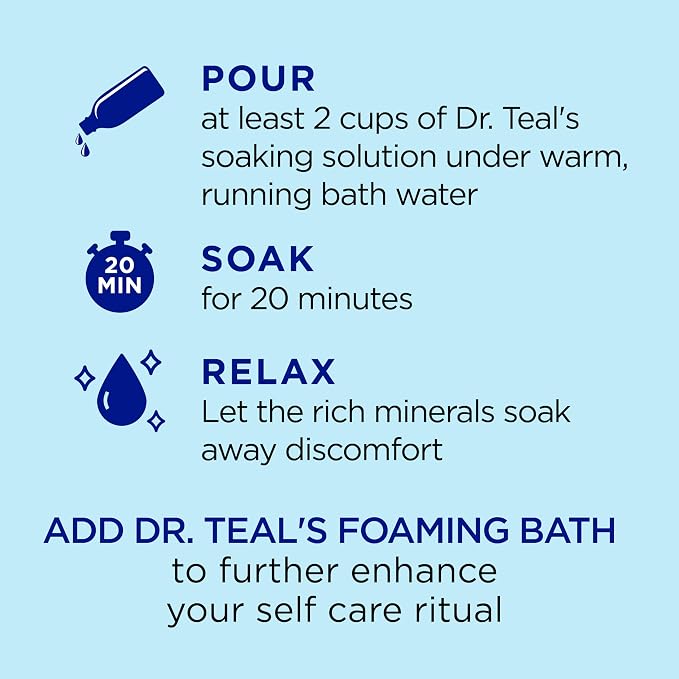 Dr Teal's Pure Epsom Salt,Restorative Minerals with Magnesium,Potassium & Zinc,3 lbs,(Pack of 2)