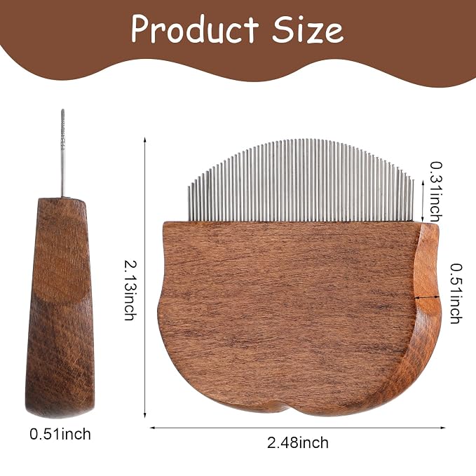 Professional Eye Comb for Pets, Wooden Tear Stain Remover Comb for Pets Gentle Stainless Steel Rounded Tips Grooming Tool for Tear Stains & Eye Discharge for Daily Pet Grooming