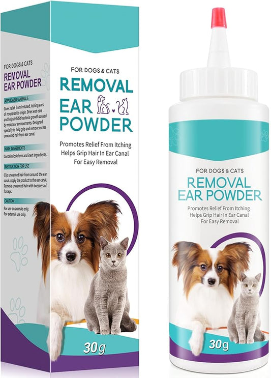 ZIXAOK Dog Ear Cleaner 30g - Removal Ear Powder for Pets,Dog Ear Infection Treatment,Supports Infection Prone Ears, Ear Odor in Pets