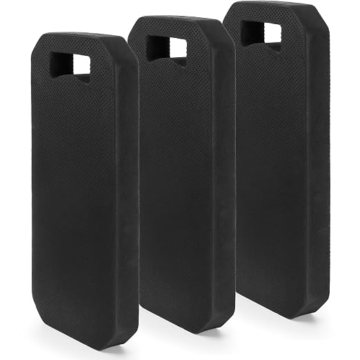 Hacaroa 3 Pack Extra Thick Kneeling Pad, EVA Foam Garden Kneeler Mat, Water-Resistant Knee Pad Cushion for Gardening, Baby Bath, Yoga, Comfortable, Lightweight, Black