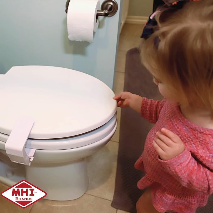 Mommy's Helper Lid-Lok Toilet Seat Safety Latch, White, 1-Pack