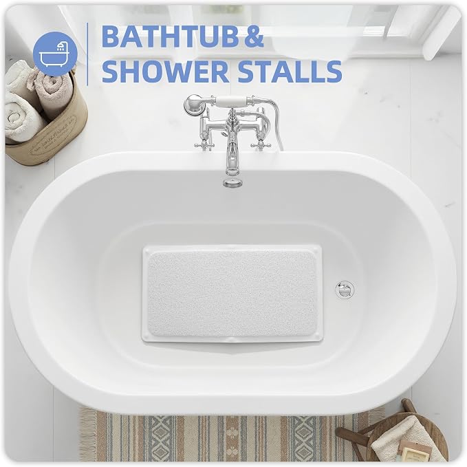 Upgraded Anti Slip Shower Mat with Suction Cups,Loofah Bath Mat for Tub | Comfortable,Strong Grip Suction Cups, Quick Dry, Easy Drainage, Easy to Clean,Inside Shower,Shower Accessories
