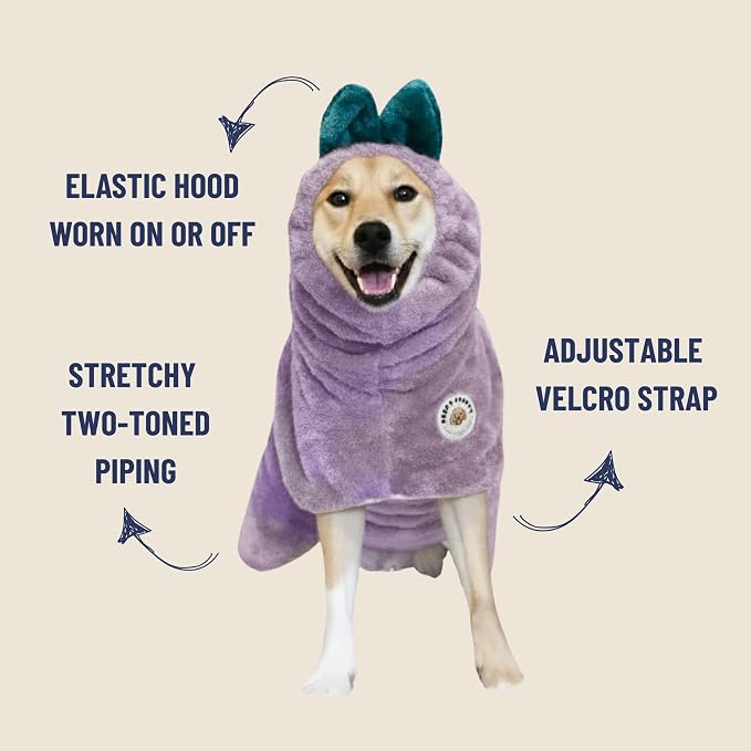 DERPYCHAPPY Premium Dog Towel Robe & Dog Bathrobe for Drying Dogs Made in Korea | Super Absorbent Quick & Adjustable Microfiber Bath Towel for Cats & Puppy Robes After Bath | Soft Warm Coat (Pink,XL)
