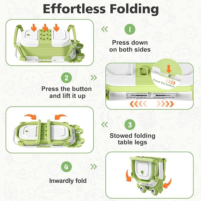 Collapsible Baby Bathtub for Newborns with Thermometer and Soft Floating Cushion Portable and Foldable Travel Baby Boy Bath Tub for Infants to Toddler 0-36 Month (Green)