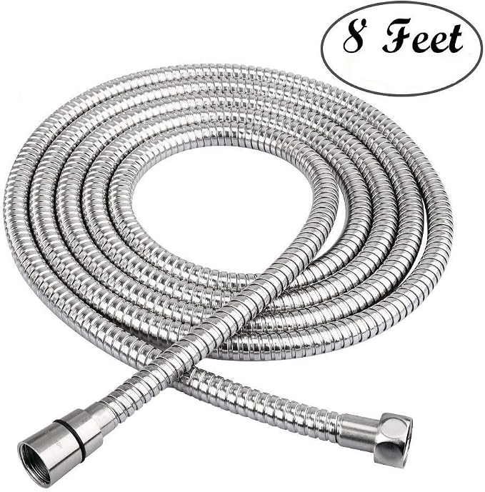 Dog Shower Attachment Kit with Handheld Sprayer – 8FT Flexible Stainless Steel Hose + Shower Arm Diverter – High Pressure Pet Bath Wand for Medium & Large Dogs, Long Thick Coat, Indoor All-Year Use