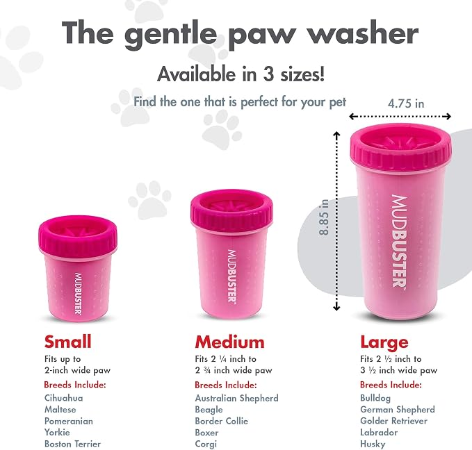 Dexas MudBuster Portable Dog Paw Cleaner, Pink Large Pet Supplies and Accessories (Pack of 6)
