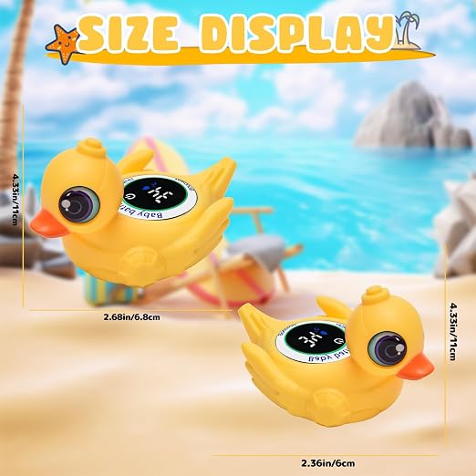 Baby Bathtub Thermometer with LED Display Screen+Cute Duck toy-2-in-1 | Color Coded Alarm (Cold/Comfortable/hot) Bath Temperature Monitor, Adorable Floating Toys for Infants, Essential for Babies