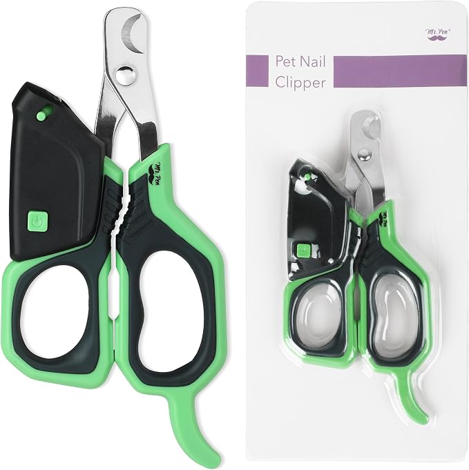 Mr. Pen- Cat Nail Clipper with Adjustable LED Light, Green Cat Nail Trimmer | Cat Claw Clippers, Cat Clippers for Nails, Pet Nail Clippers, Kitten Nail Clipper, Small Dog Nail Clipper Cat Claw Trimmer