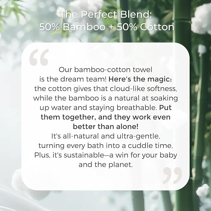 Momcozy Baby Towel with Hooded - Ultra Soft & Absorbent Large Bath Towel Set for Comfort & Gentle on Baby's Skin - Shower Gift & Bath Essential & Baby Registry Search for Newborn,Infant,Toddler,Kids