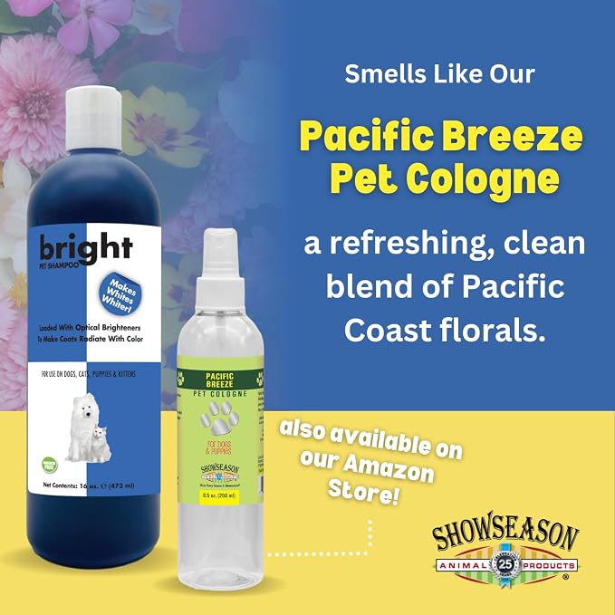 Bright-White Pet Shampoo for Dogs and Cats 16 oz. | Cruelty-Free | Paraben-Free | Biodegradable and Non-Toxic | Made in The USA