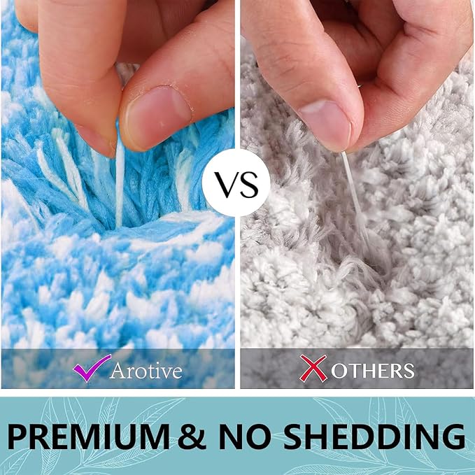 Arotive Microfiber Bathroom Rugs, Shaggy Soft and Absorbent Bath Rug, Thick Plush Machine Washable Dry Bath Mats for Bathroom, Tub and Shower, 70x24, Light Royal Blue, Rectangular