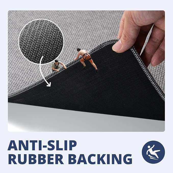Bathroom Rugs Sets 2 Piece, Thin Bath Mat & U-Shaped Contour Toilet Rug Absorbent Quick Dry, Machine Washable, Non Slip Low Pile Bath Mats for Bathroom/Tub/Sink/Shower (30"x20" Plus 24"x20" U, Grey)
