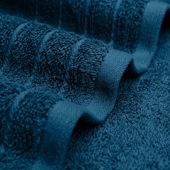 RIVERSIDE Pack of 4 Premium Extra Large Bath Towels 30 x 60 Inches, 100% Cotton, Super Soft & Highly Absorbent, Larger & Lighter Weight, Quicker to Dry, Perfect for Bathroom, Blue Opal