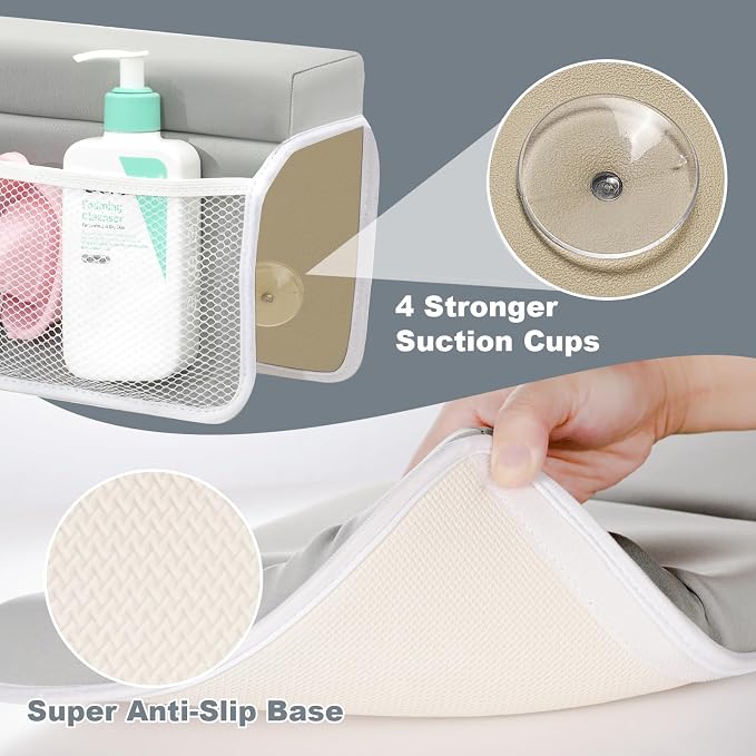 TOUA Comfortable Soft Baby Support Bathtub Kneeler Mat Knee Saver Cushion and Bathroom Elbow Rest Pad Set