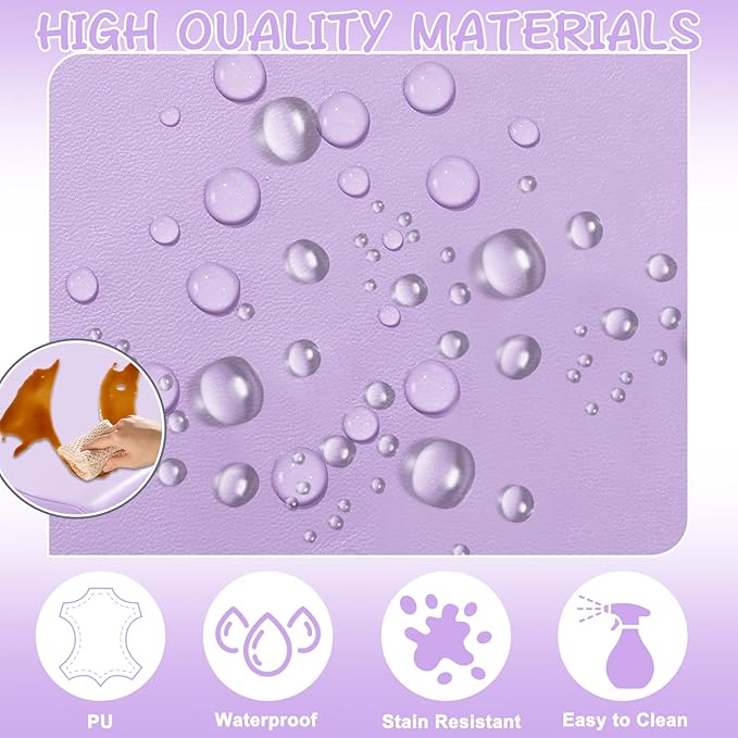Extra Large Hair Washing Station for Kids - Ergonomic Shampoo Foam Mat with Neck Support for Sink, Portable & Foldable Shampoo Buddy for Toddlers, Non-Slip & Waterproof Hair Washing Mat -Purple