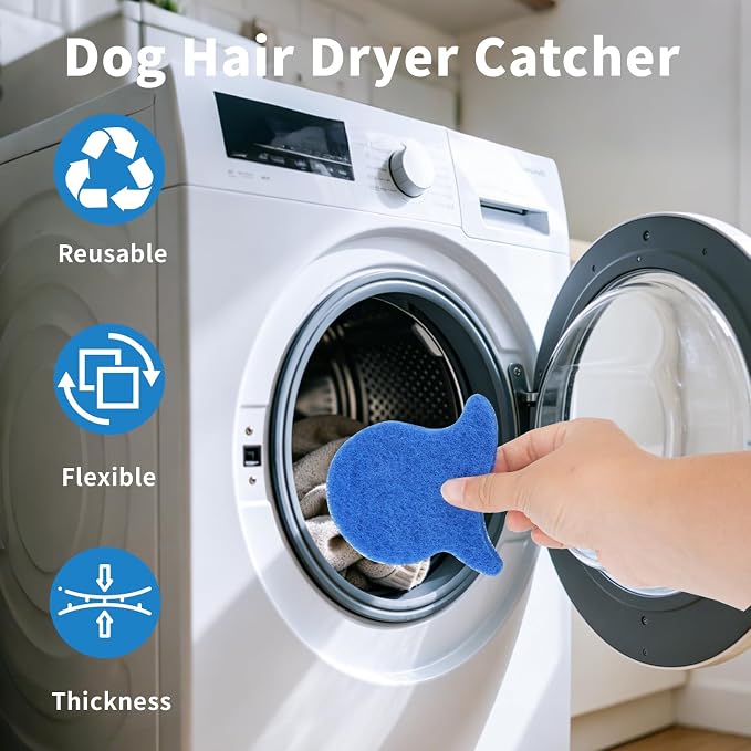 10PCS Pet Hair Remover for Laundry, Dog Hair Dryer Catcher, Flexible Sponges for Washing Machines & Dryers, Quickly Remove Hair, Lint, and Dander from Clothing & Bedding